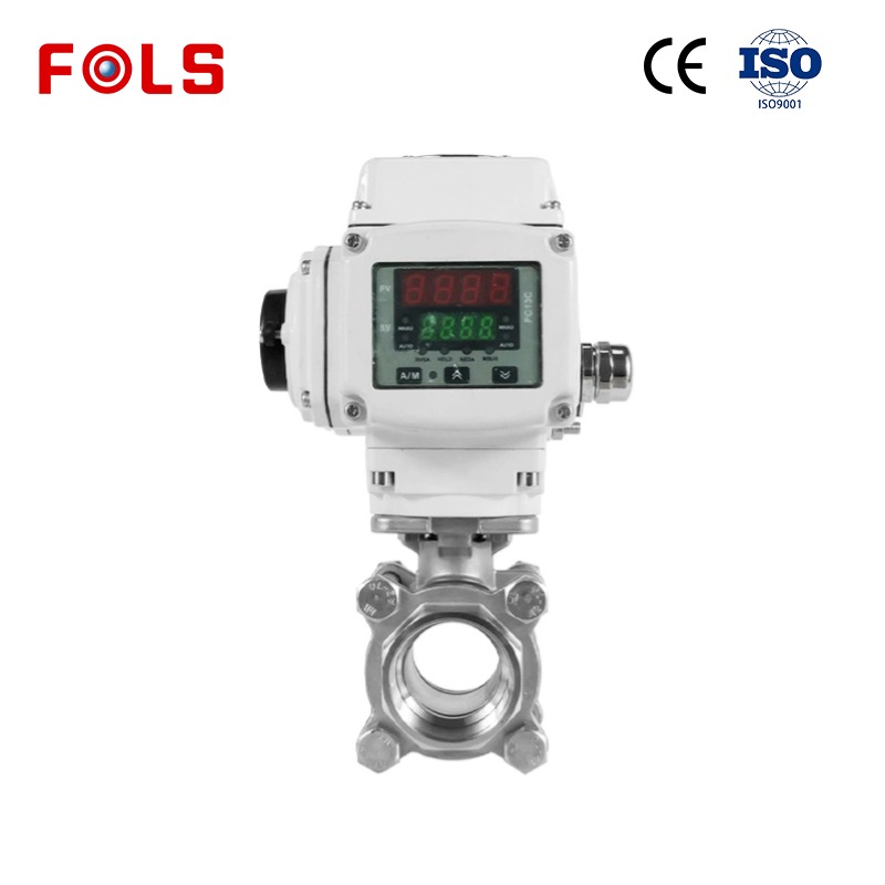 FOLS Intelligent Type 3-Piece Electric Actuator Ball Valve with LCD display