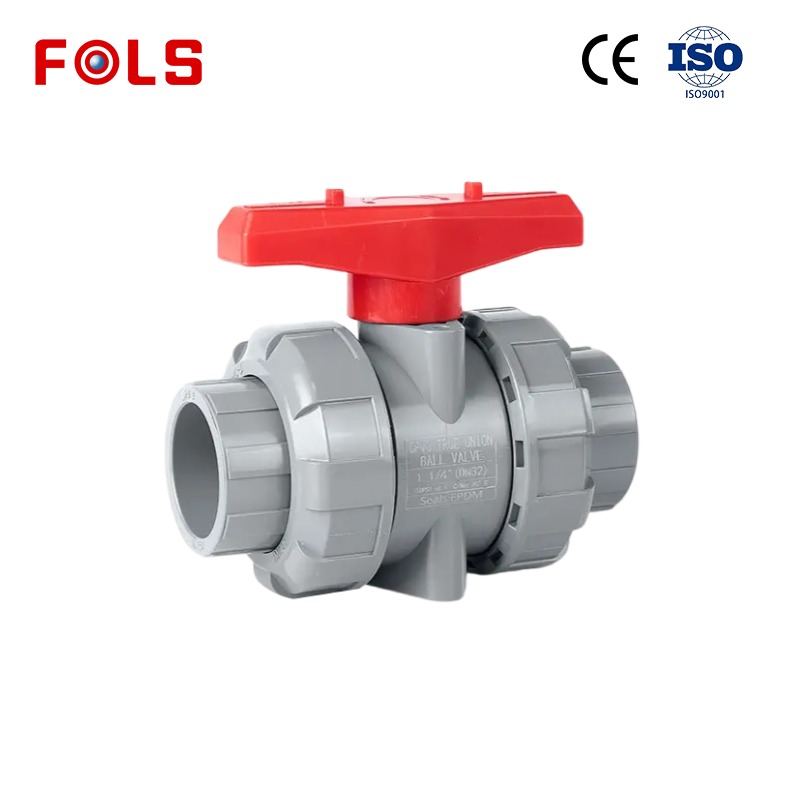 Butterfly handle plastic CPVC double pass ball valve