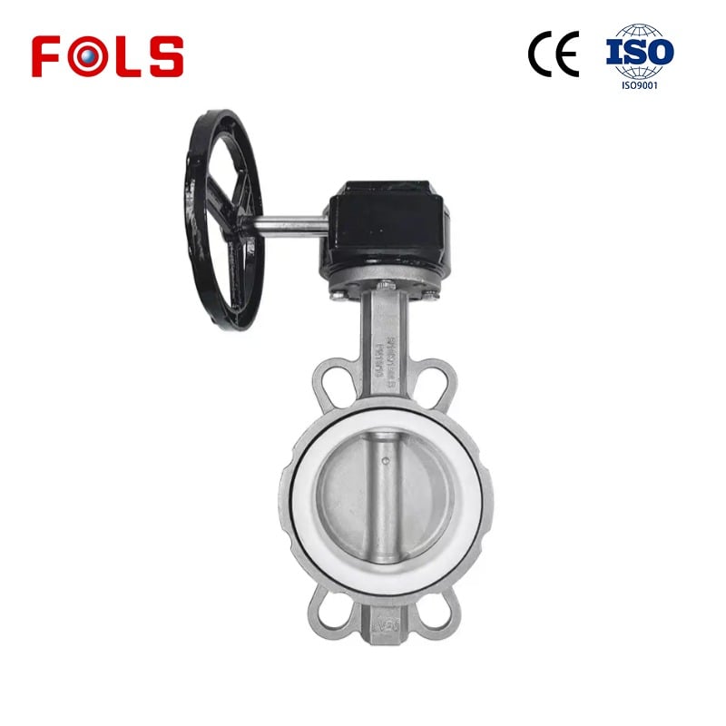 Turbine wafer PTFE soft seal SS304/SS316 butterfly valve