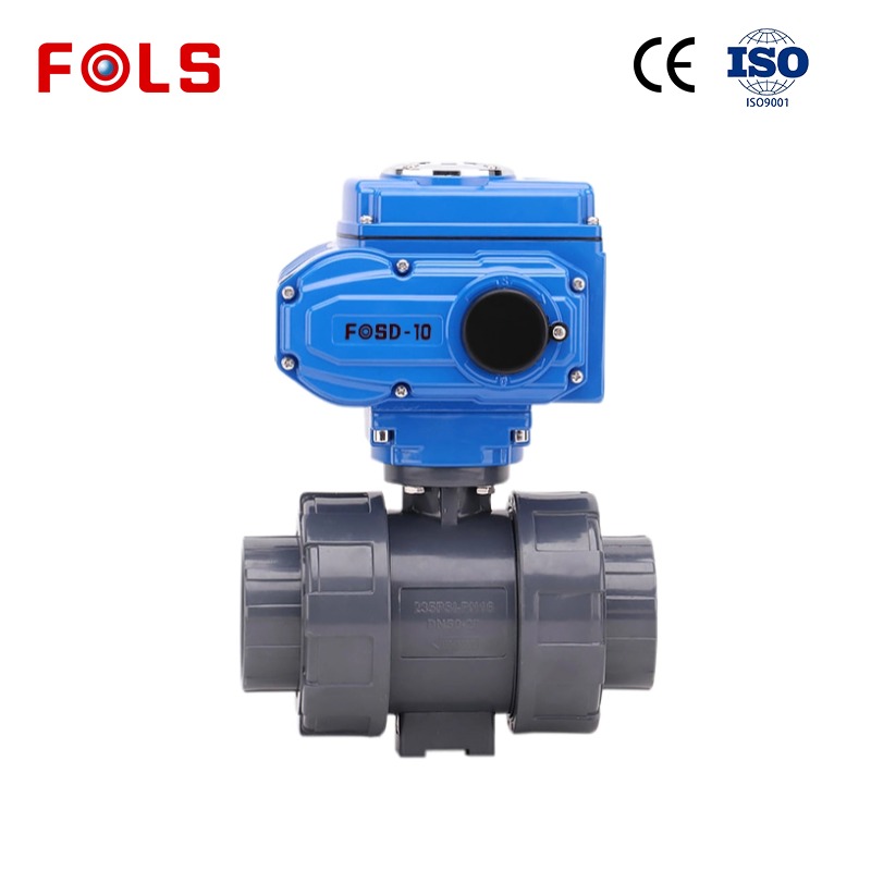FOLS 2 Way True Union PVC Electric Ball Valve