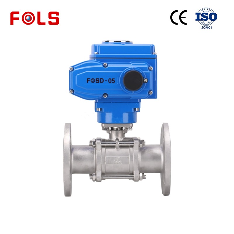 FOLS 3-Piece Electric Actuator Flange Ball Valve