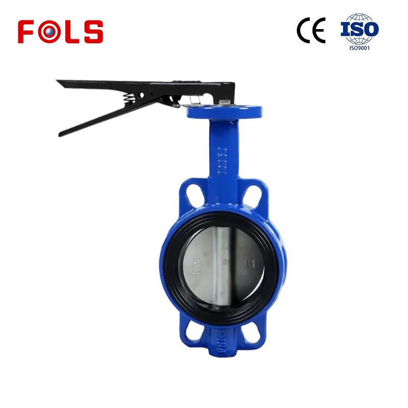 FOLS Manual Operated Cast Iron Handle Lever Wafer Butterfly Valve