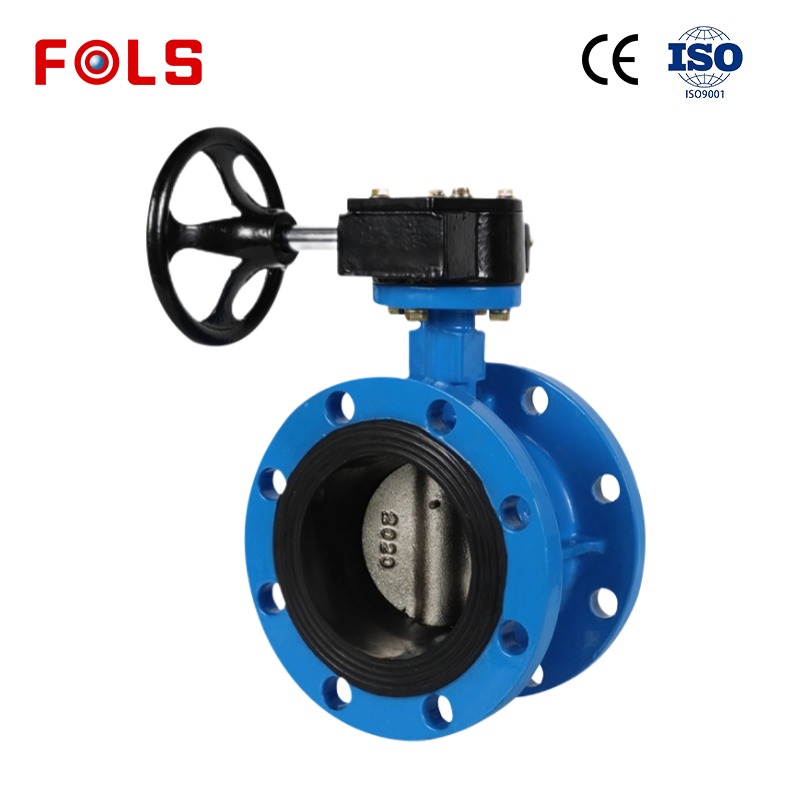 Turbine flange type EPDM soft sealed stainless steel butterfly valve