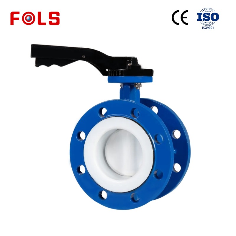 Handle flange type PTFE soft seal butterfly valve