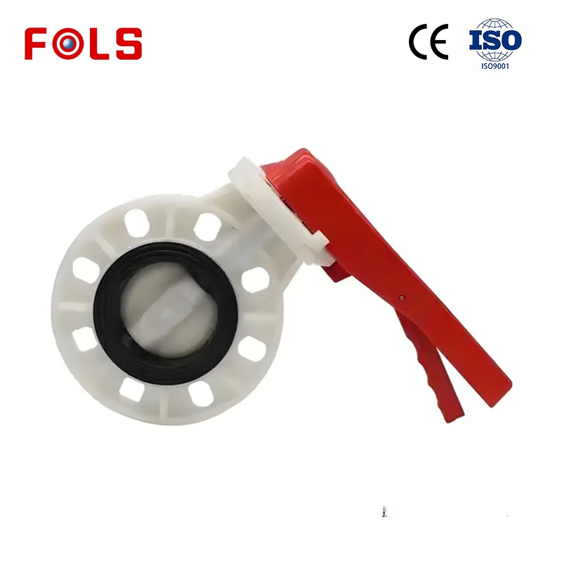 Handle plastic PVDF wafer butterfly valve