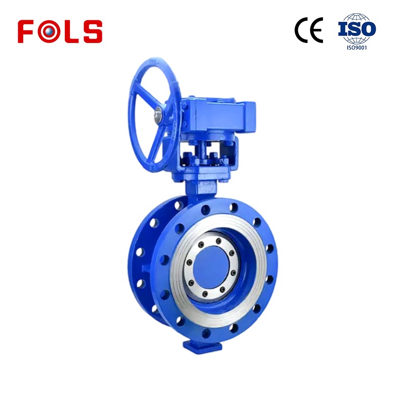 FOLS Worm Gear flange metal seal butterfly valve 