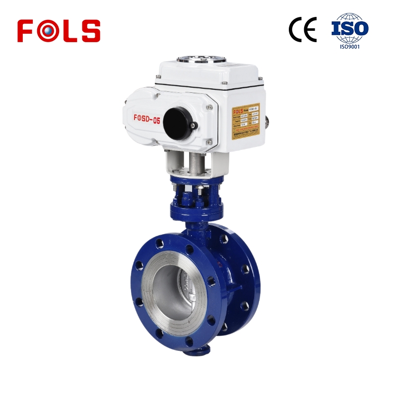 Electric flange ductile iron hard seal butterfly valve