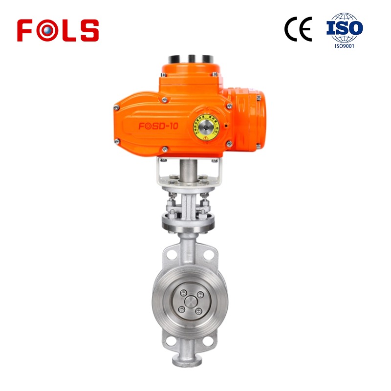 FOLS Explosion-proof Metal Seal Electric Tri-eccentric Wafer Butterfly Valve
