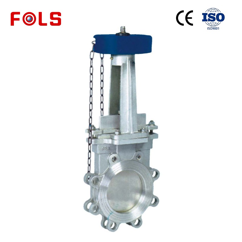 Chain wheel flange knife gate valve