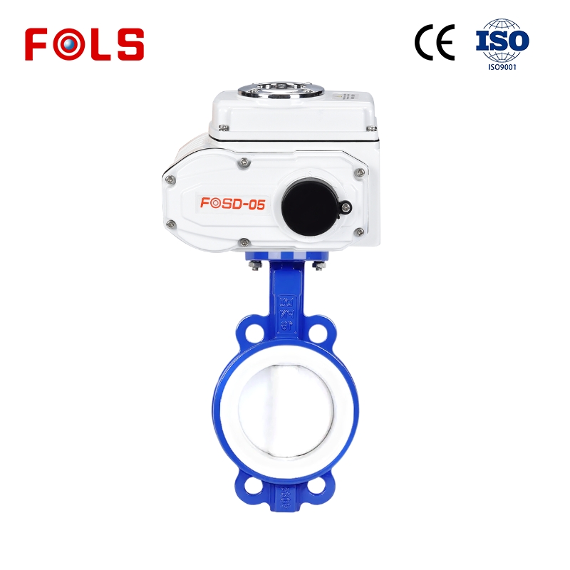 Electric wafer type All PTFE butterfly valve