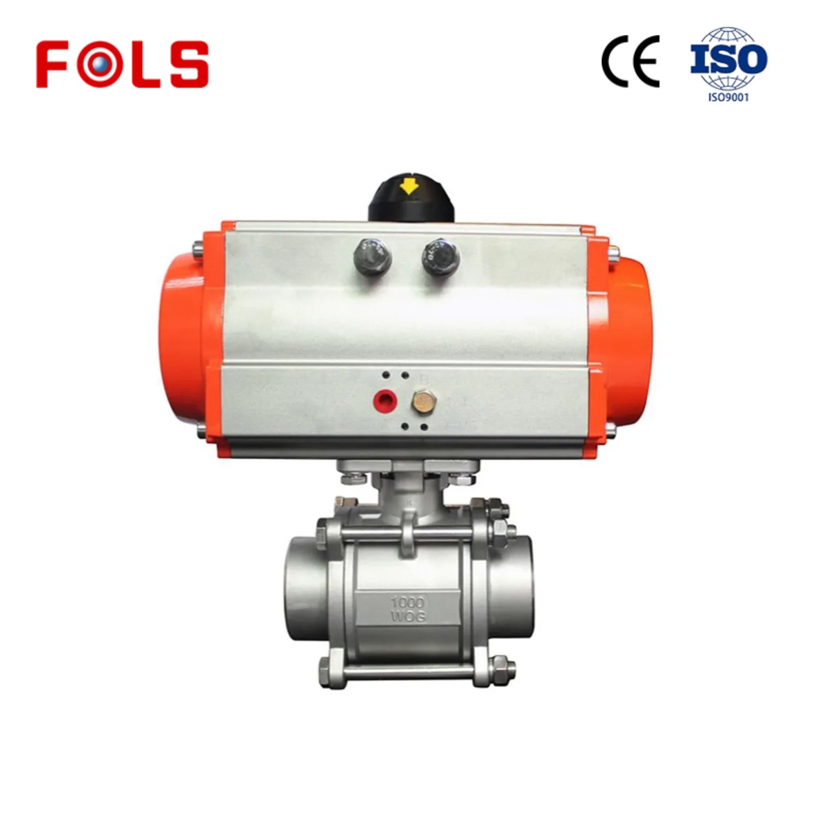 FOLS pneumatic 3 PCS butt welded ball valve