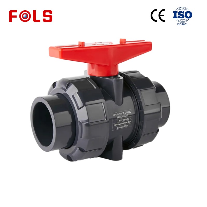 Ball  handle plastic UPVC double way ball valve