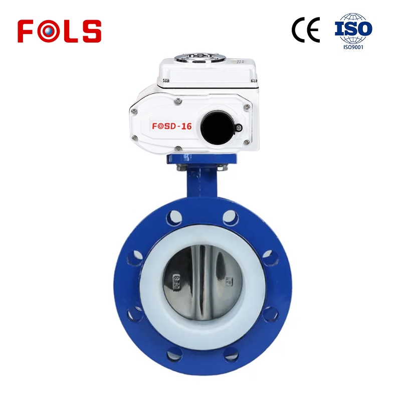 Electric PTFE flange butterfly valve