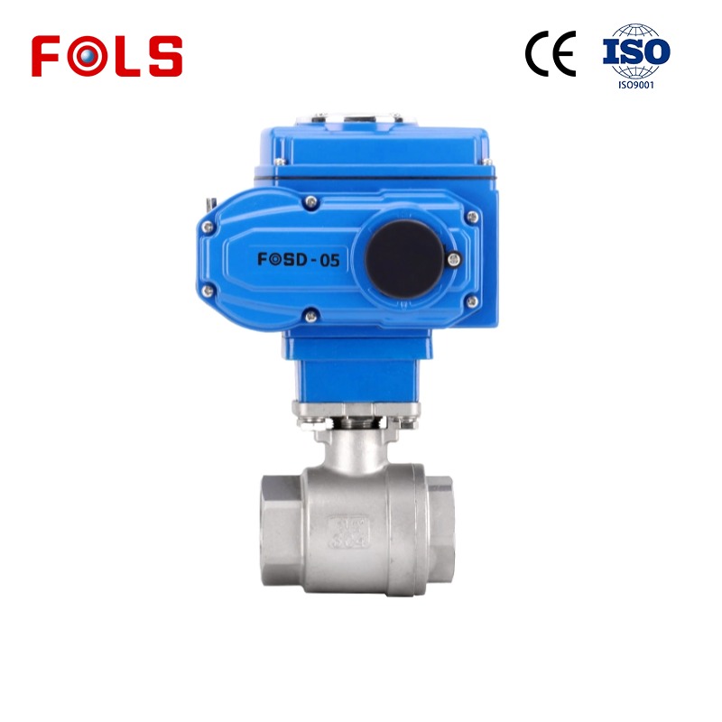 FOLS Electric 2 PCS Female Thread 2 way ball valve  