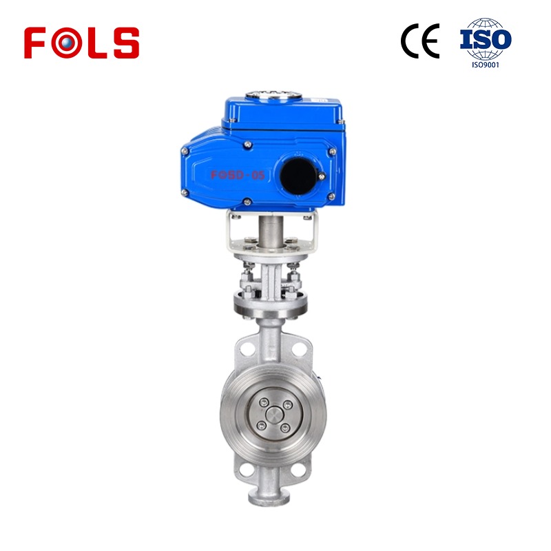 FOLS Metal Seal Electric Trieccentric Wafer Butterfly Valve