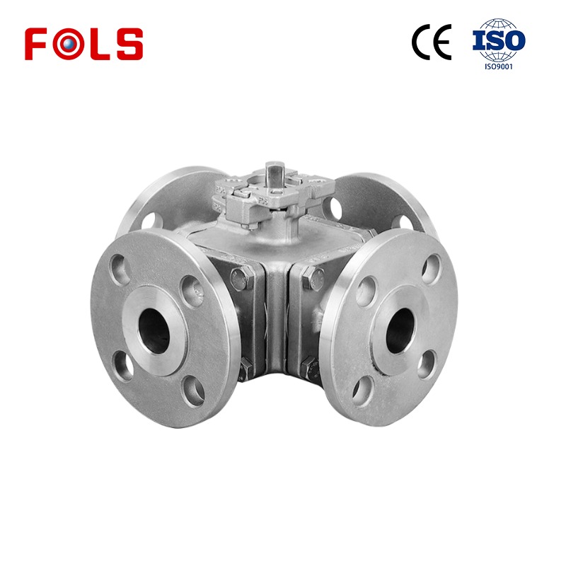 Flange platform stainless steel 304/316 four-way ball valve
