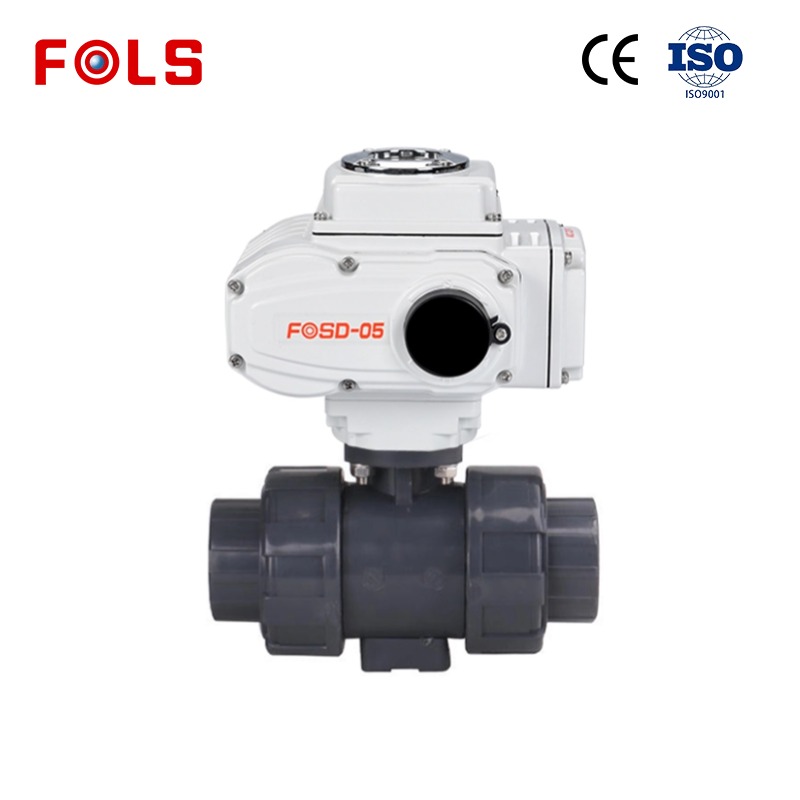 FOLS 2 Way True Union PVC Electric Ball Valve