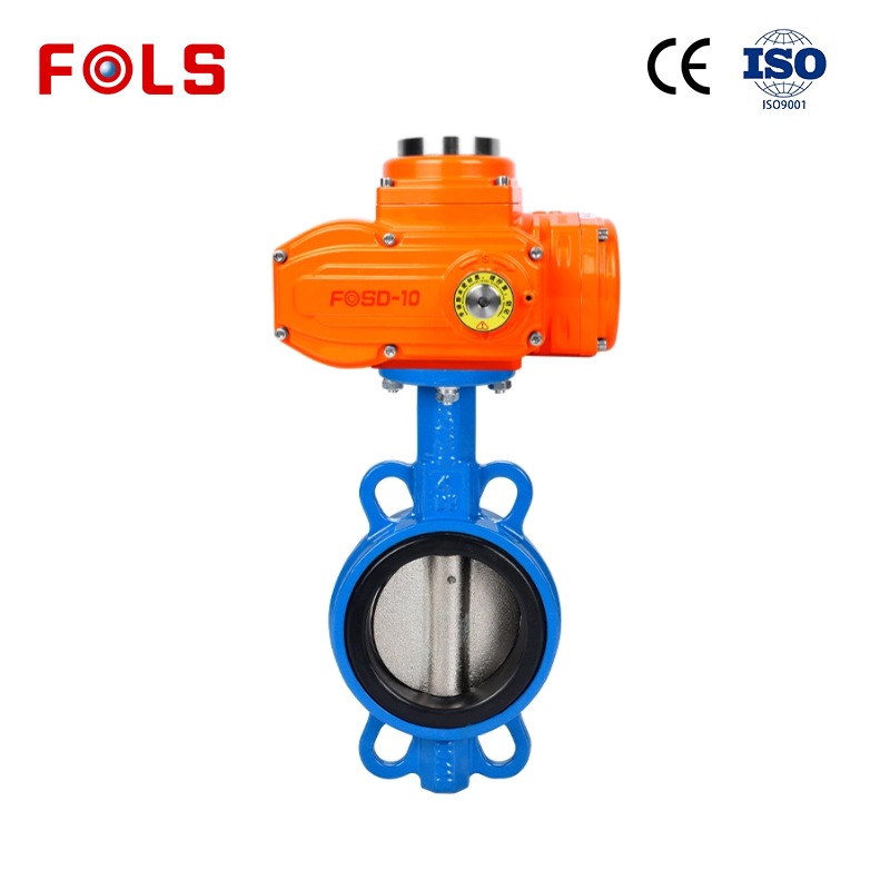 FOLS Explosion-proof Cast Iron Wafer Electric Actuator Butterfly Valve