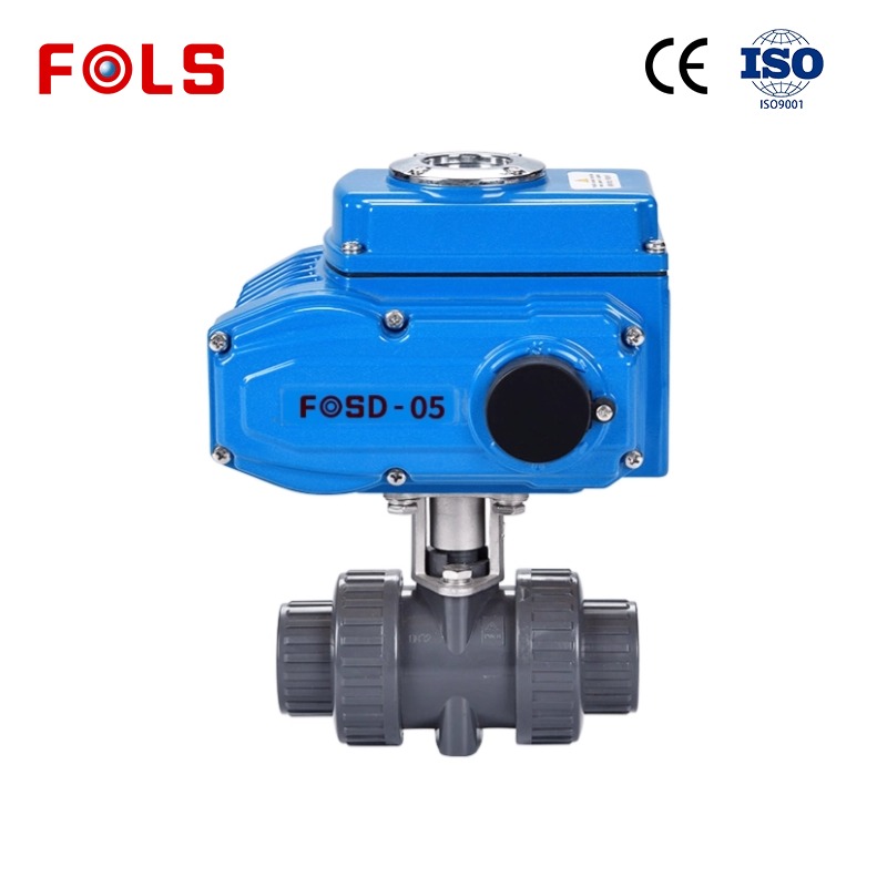 FOLS 2 Way True Union PVC Electric Ball Valve