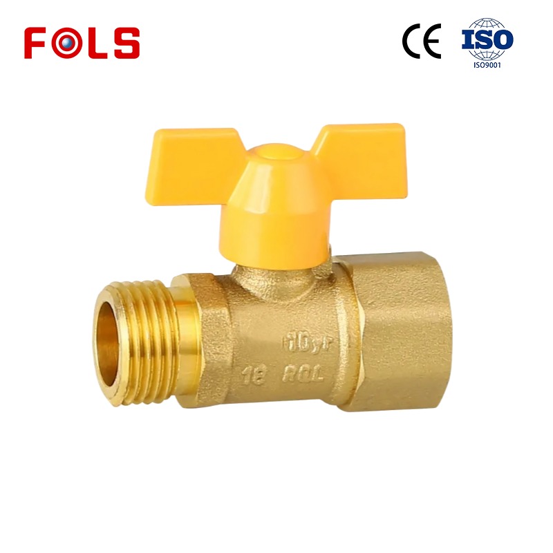 Butterfly handle internally and externally threaded brass manual ball valve
