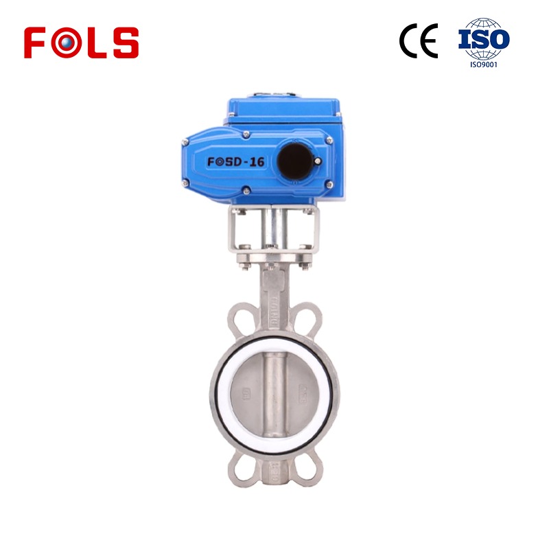 FOLS Wafer Stainless Steel Electric Butterfly Valve