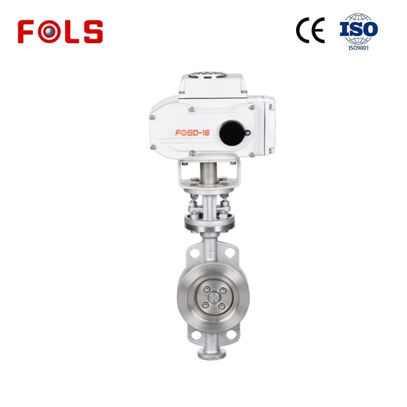 FOLS Metal Seal Electric Trieccentric Wafer Butterfly Valve