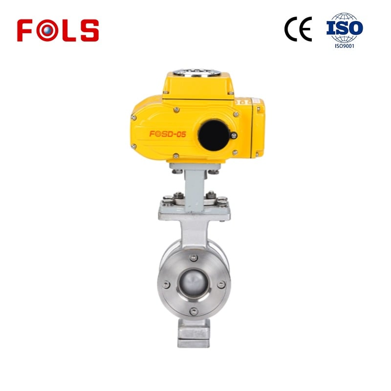 FOLS Electric Actuator wafer V Type Ball Valve