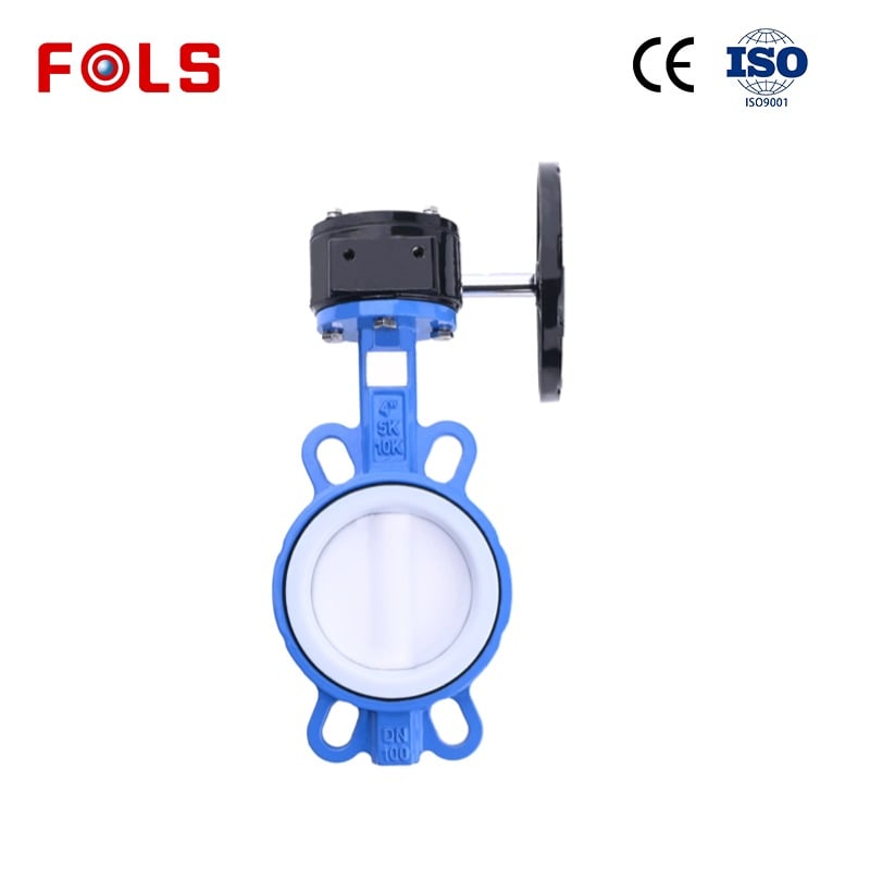 Turbine full PTFE soft seal wafer butterfly valve