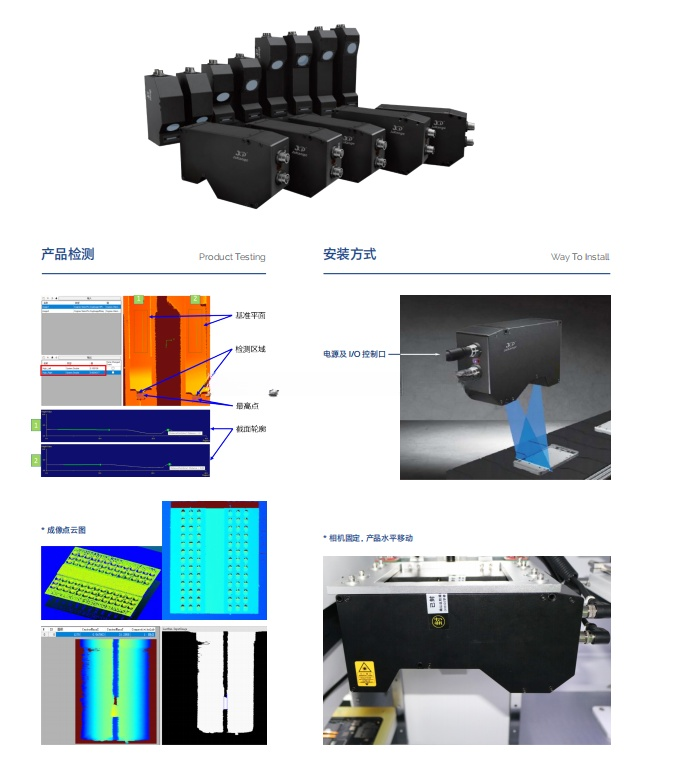 product 3d series camera 3d machine vision camera  3d profile of the object is obtained by laser triangulation-2