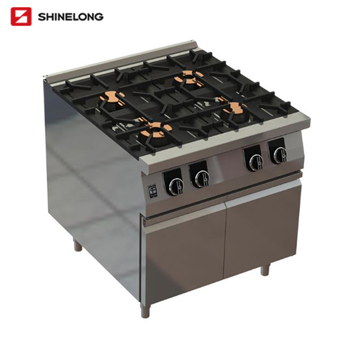 Furnotel 750 Luxe Series Gas 4-Burner Commercial Range with Cabinet