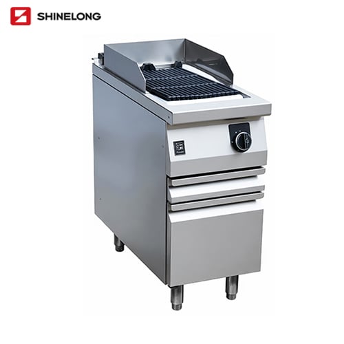 Furnotel 750 Luxe Series Half Electric Lava Rock Grill With Cabinet