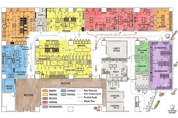 SHINELONG commercial kitchen simulation workflow diagram