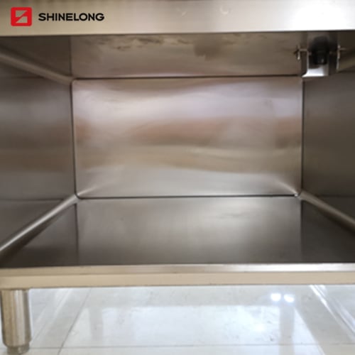 cooking range with storage cabinet