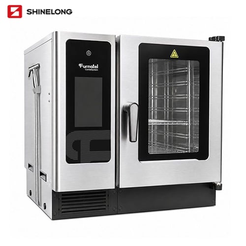 Furnotel Pro elektrikli kombi pech — 6×1/1 GN, bug’latish qurilmasi va ekranli boshqaruv paneli bilan, 380~400 V