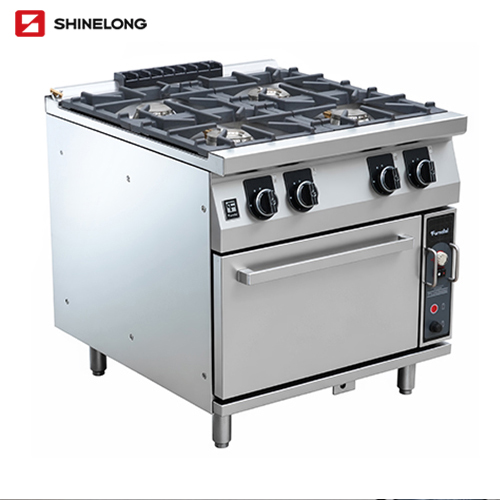 Furnotel 750 Luxe Series Gas 4-Burner Commercial Range with Oven