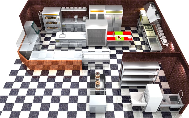 commercial bakery kitchen layout design provided by SHINELONG