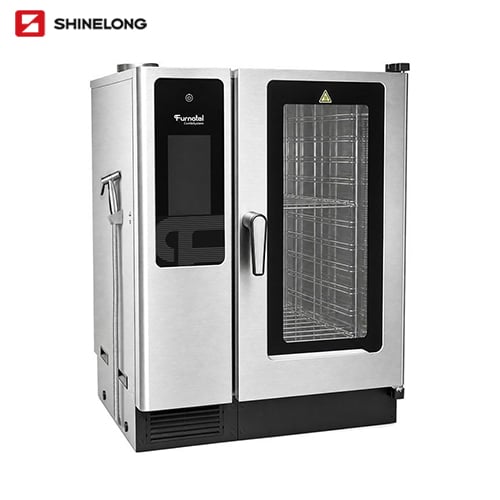 Furnotel Pro elektrikli kombi pech — 10×1/1 GN, bug’latish qurilmasi va ekranli boshqaruv paneli bilan, 380~400 V