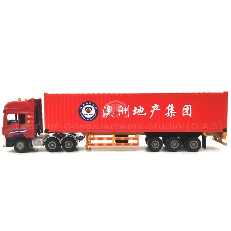 O.A.S Shipping gift ship model factory, focusing on model customization for 17 years. 1:50 CMA CGM shipping alloy container truck model, selected alloy material, durable, accurate reproduction of CMA CGM shipping collection card body lines, container details, excellent texture. Support logo customization, cleverly into the enterprise elements, is the ideal choice for business gifts, publicity and display, quality worry-free. Amber@vesselmodel.com Tel: +86 18038048785