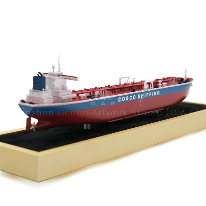 O.A.S produced this 35cm tanker model, which was started by professional shipyards to order the bulk service. The shipyard has taken deep expertise to accurately reproduce the appearance of the tanker, from the slender hull to the unique oil storage tank. The mass production mode is efficient and convenient, which can fully meet the needs of enterprise exhibitions and activities, so that the small ship model can become a bright business card highlighting the strength of ship manufacturing and professionalism in the field of oil transportation.Amber@vesselmodel.com Tel: +86 18038048785