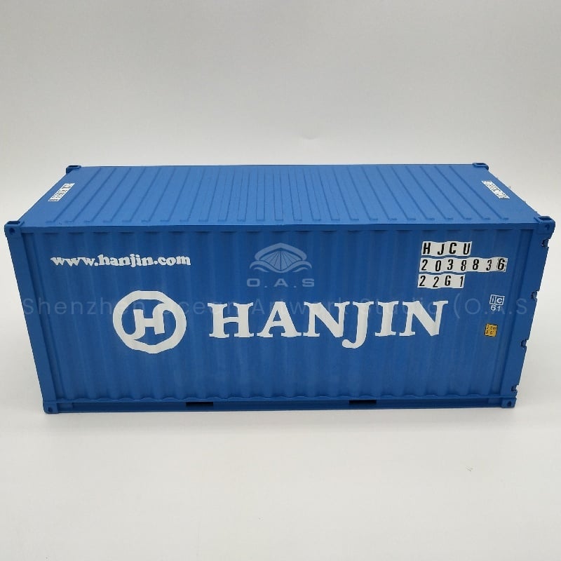 Still looking for a high-quality logistics container model? The O.A.S factory is not to be missed! We launched 1:20 Hanjin container model, built according to professional standards, the appearance and structure are accurately restored. Provide exclusive logo customization services, whether it is company publicity, or collection display, can meet. From design to delivery, one-stop worry-free customization. Amber@vesselmodel.com Tel: +86 18038048785