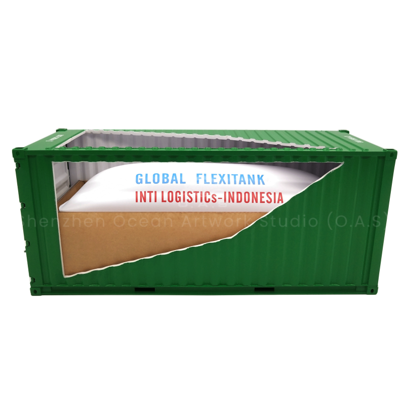【LAC】O.A.S Ship Model Factory Customizable 20GP Shipping Container Box 1:20 Scale Plastic Crafts  GLOBAL Flexitank Container Model