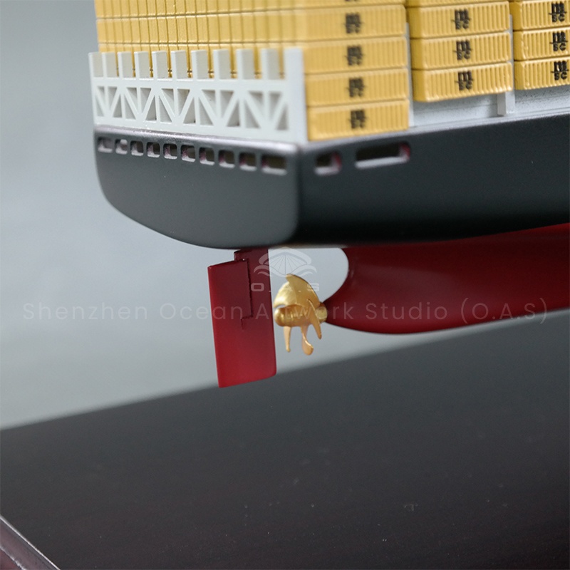 O.A.S Simulation ship model factory, focusing on ship model customization. This 65cm Mediterranean container ship model can be developed and customized according to your needs. From the hull lines to the container details, all are crafted with exquisite craftsmanship. Suitable for the opening ceremony of shipping, it is the only choice to highlight the strength of the enterprise and express the vision of sailing.Amber@vesselmodel.com Tel: +86 18038048785