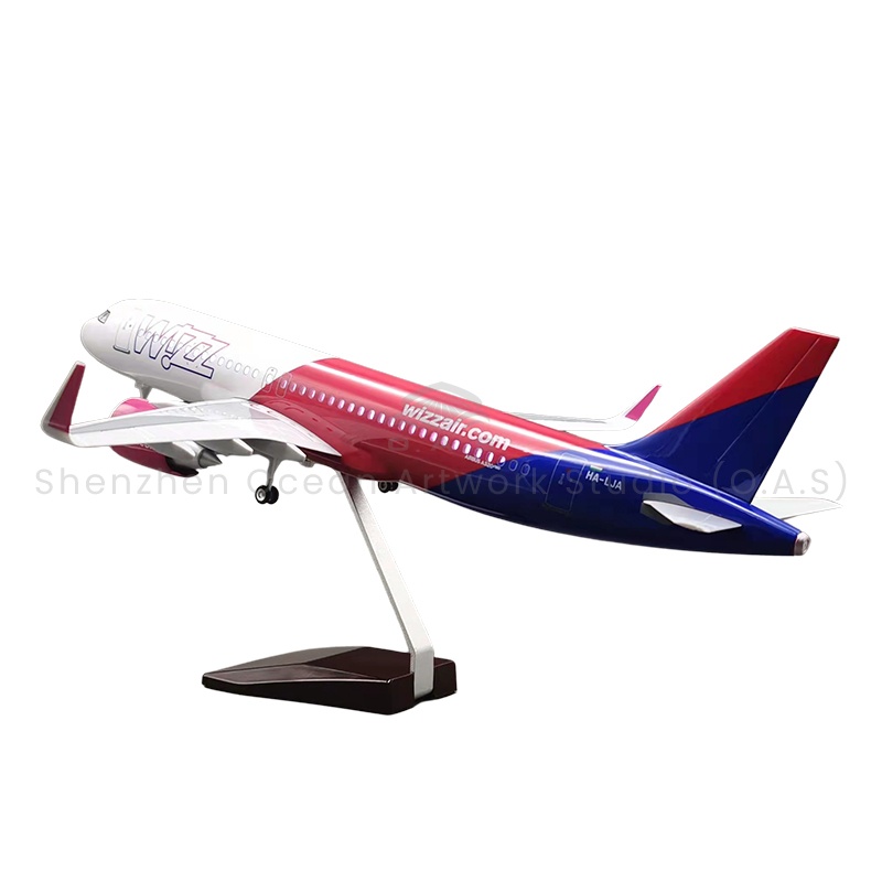 【LA】Spielzeugflugzeug, statisches Souvenir, Modellflugzeug im Maßstab A320 Wiz Air, Modellflugzeug aus Gussmetall