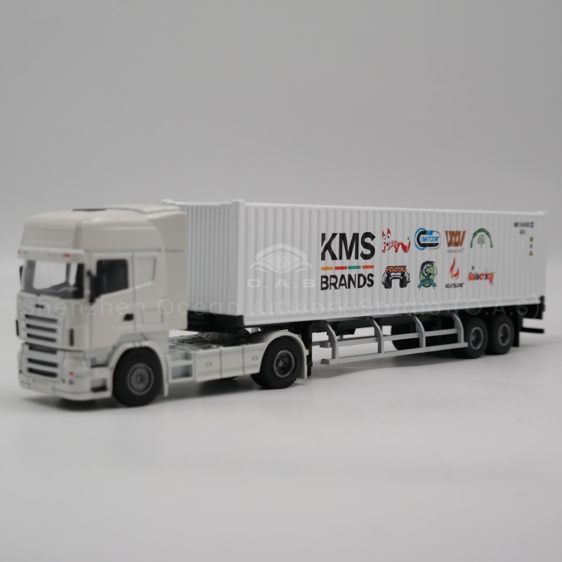 【LAC】O.A.S Container Model Factory Shipping Gift Customized 1:50 KMS Alloy Material  Container Model Truck