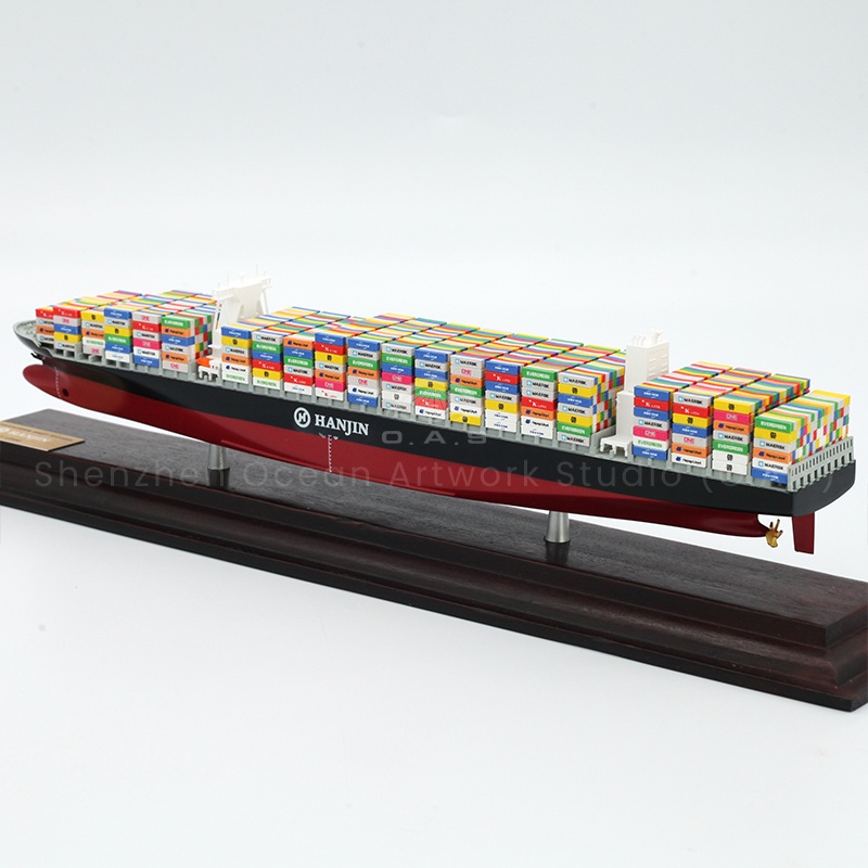 Shipping logistics companies look over! This container ship model produced by O.A.S supports mass customization and is an excellent business gift. It accurately restores the ship type, and the containers are stacked in an orderly manner, showing the elegance of ocean transportation. Enterprises can integrate the brand identity into it, whether it is exhibition promotion, or customer appreciation, can highlight the strength, pass on the good meaning of forging ahead hand in hand and breaking the waves.Amber@vesselmodel.com Tel: +86 18038048785