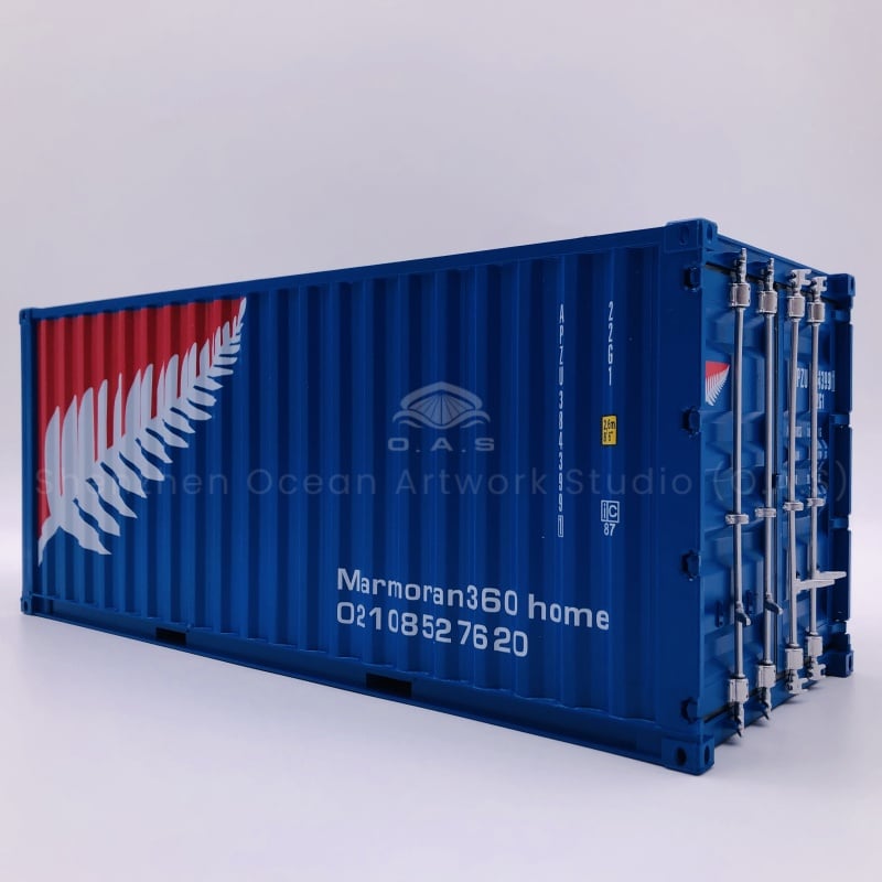 O.A.S container model manufacturers, refined 1:20 shipping container model, with high-quality materials, ingenuity, highly restore the real container style. We provide logo customization services, accurate implantation of freight forwarding logistics company logo, so that the model incarnation brand promotion tool. As a freight forwarding logistics gift, it can effectively enhance the corporate image and brand influence in business dealings.Amber@vesselmodel.com Tel:+86 18038048785