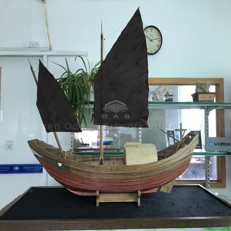 【LAC】Handmade Sailboat Boat Model High Workmanship Nautical Gift Customized 100cm FUCHUAN Plastic Sailboat Model