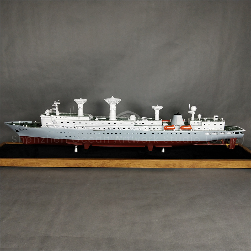 【LAC】Custom Made 120cm Scientific Research Vessel Ship Model Handmade Plastic Crafts Shipping Line Gift Shipowner Shipyard O.A.S Ocean