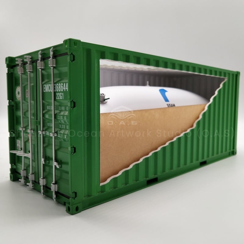【LAc】O.A.S Ship Model Factory Customizable 20GP Shipping Container Box 1:20 Scale Plastic Crafts  EVERGREEN Flexitank Container Model