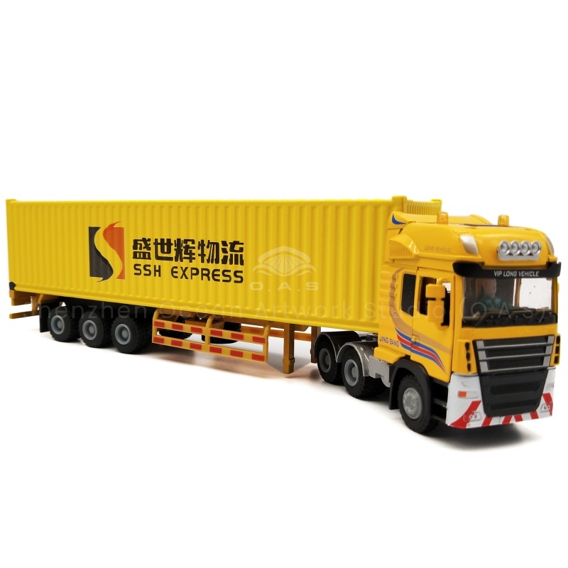 O.A.S has been in the field of models for 17 years and is a leading manufacturer of alloy container truck models. The factory carefully selects high-quality alloys and relies on exquisite craftsmanship to accurately restore the appearance and details of the truck, from smooth body lines to exquisite parts. Support personalized customization, can integrate various brand elements, high quality products, widely used in collection, gifts and publicity, deeply trusted by customers. Amber@vesselmodel.com Tel: +86 18038048785